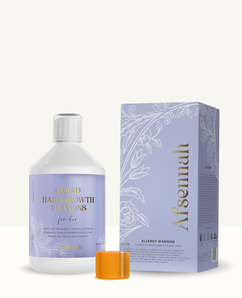 Afsennah Liquid Hair Growth Vitamins, a liquid multivitamin supplement for hair growth