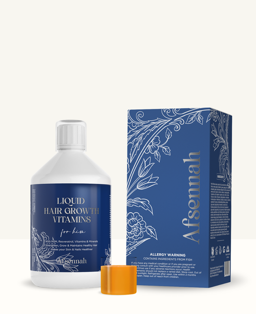 Afsennah Liquid Hair Growth Vitamins for men, a liquid multivitamin for hair growth