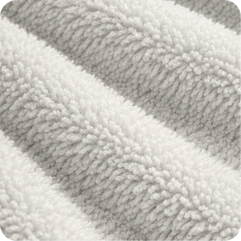 Close-up of the microfiber fabric of the Afsennah hair towel
