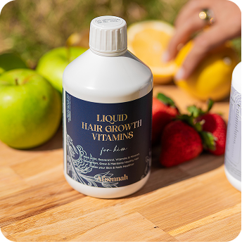 Afsennah Liquid Hair Growth Vitamins for men shown from another angle